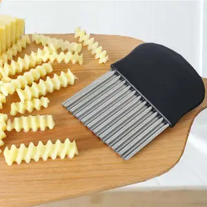 Edelstahl Handbuch French Crinkle Cutter Küchen zubehör Kartoffel Karotte Gemüse Chip Welliger Slicer Kartoffel schneider