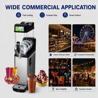 Machine à slush ultra-mince de 22 cm, réservoir unique de 15 L, machine à boissons glacées commerciale avec mode nuit pour café et bar, 600 W