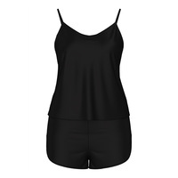Shanhao femmes été jarretelle Shorts Sexy Simple Satin mousseline de soie pyjamas taille élastique deux pièces vêtements de détente