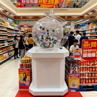 Machine de loterie à monnayeur d'intérieur avec 300 balles de ping-pong et machine de bingo avec accessoires complets pour livraison rapide Blanc