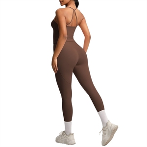 Ensemble deux pièces pour femme, style américain, débardeur de yoga moulant brossé, tenue de sport décontractée pour la course <span class=keywords><strong>en</strong></span> extérieur et le fitness - Product Image 5