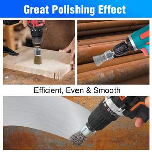 Ensemble de 3 brosses métalliques industrielles en acier de haute qualité avec manche en <span class=keywords><strong>bois</strong></span> <span class=keywords><strong>pour</strong></span> <span class=keywords><strong>le</strong></span> décapage de la rouille et la décapage de la peinture, <span class=keywords><strong>pour</strong></span> meuleuse d'angle - Product Image 5