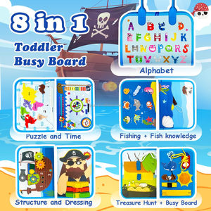 New Design 8 in 1 Felt Busy Boards <strong>Pirate</strong> Montessori Toys for Toddler Early Education Felt Quiet <strong>Book</strong> Felt Busy <strong>Book</strong> - Product Image 3