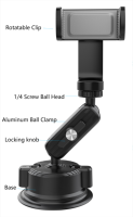Support de fixation à ventouse pour voiture haut de gamme pour caméras sportives GoPro Hero 13 12 11 10 DJI Osmo Action 6 5 Pro 4 3 Insta360 Ace Pro2