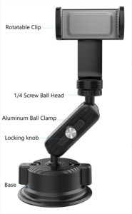 Support de téléphone universel 360° pour pare-brise de voiture, fixation par ventouse pour caméra GoPro Hero 13 12 Black 11 Mini 10 9 <span class=keywords><strong>8</strong></span> 7 6 5 4 Insta360 X3 - Product Image 3