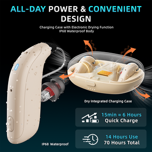 מכשיר שמיעה Flysound Hot Supplier 50 ערוצים, ציוד רפואי, שליטה באמצעות אפליקציה, בלוטות', RIC, נטען, לאובדן שמיעה חמור - Product Image 4