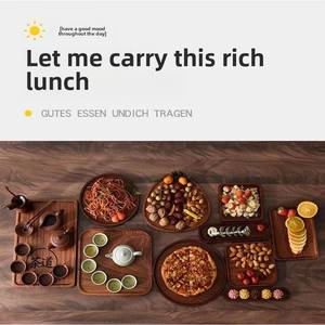 Plateau en bois rectangulaire de style japonais moderne plat occidental jetable poli pour tasse à thé dessert pour la maison ou la fête - Product Image 4