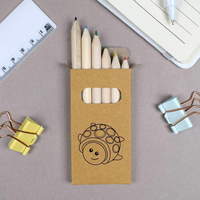 Usine chaude en gros artculos escolares court 6 crayons de couleur ensemble impression personnalisée logo dessin crayons de couleur Mini pour les enfants
