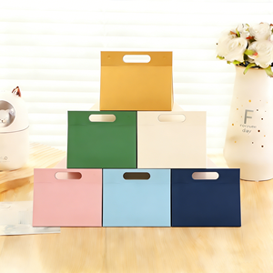 Boîte pliable à rabat en gros, boîte cadeau de couleur unie, logo personnalisé, carton pliable écologique pour commande en gros - Product Image 6