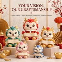 Porte-clés Mascotte en Peluche Personnalisé Motif Porte-Bonheur, Cadeau Promotionnel du Nouvel An, Logo Personnage Original CPC, Jouet Doux OEM ODM