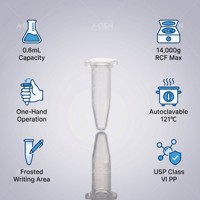 Tube de microcentrifugation en plastique de 0,6 ml, consommable de laboratoire jetable, accessoire professionnel pour les instituts de recherche universitaires et les biotechnologies