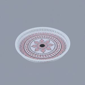 Bandeja de té de metal con estampado de mandala - Product Image 1