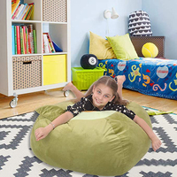 Sac de rangement d'avocat pour enfants, housse de chaise, organisateur pour les oreillers en peluche, couvertures, sac de haricots vert en velours, nouvelle collection