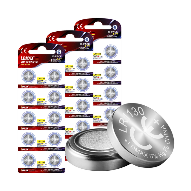 AG10 Button Cell, Best Selling LR1130 1.5v Button Cell Battery Ag10 Button Batteries, 10-pack 1.5v LR1130 Button Coin Cell