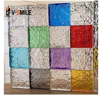 Haute qualité 200x100x50mm décoration intérieure et extérieure solide brique de cristal transparente blocs de verre multicolores
