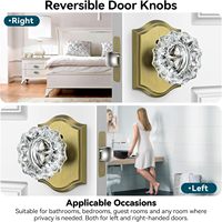 Poignées de porte en cristal et laiton antique Calzibeno, design d'intérieur vintage pour une utilisation en intimité, pour placard ou salle de sport