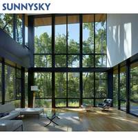 Sunnysky Villa personnalisée Fenêtre fixe incurvée en aluminium du sol au plafond Fenêtre fixe en verre