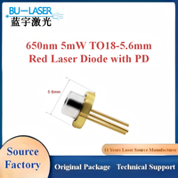 Diode laser rouge 650 nm 5 mW avec boîtier PD TO18 5,6 mm pour applications d'alignement et d'équipements optiques