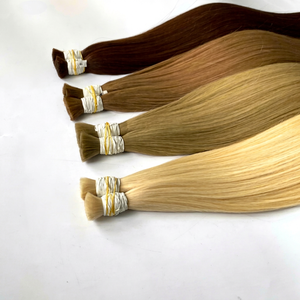 <b>Silky</b> Smooth Super Double Drawn Bulk Straight Bundles Ash Blonde Color 100% Vietnamese Human Hair Extensions - Product Image 1