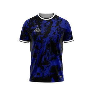 T-shirt de sport unisexe à manches courtes en tricot respirant et anti-plis, entièrement personnalisé par sublimation HEALY avec logos - Product Image 5