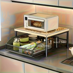 Organizador de Cocina Clásico de Plástico para Ahorrar Espacio, Cesta de Alambre Apilable/Desmontable para Cafetera y Utensilios - Product Image 3
