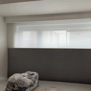 Tirai seluler sarang lebah listrik 2 inci kustom, untuk jendela Prancis pola Horizontal desain Modern 100% pemadaman tahan air - Product Image 4