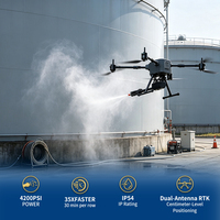 Drone de nettoyage de fenêtres télécommandé BROUAV pour le lavage des murs extérieurs des bâtiments