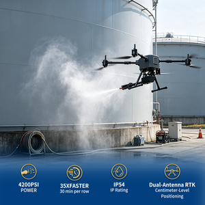 Drone de nettoyage de fenêtres télécommandé BROUAV pour le lavage des murs extérieurs des bâtiments - Product Image 2