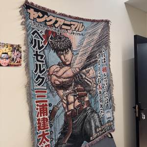 ผ้าห่มอนิเมะลายเบอร์เซิร์ก ผ้าโพลีเอสเตอร์ผสมคอตตอนทอแบบแจ็คการ์ด สำหรับตกแต่งโซฟา ห้องนั่งเล่น หรือใช้คลุมเตียง - Product Image 2