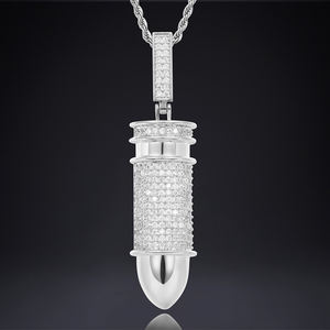 व्यक्तिगत 18k सोने की प्लेटेड तांबा हिप-हॉप पेंडेंट फैशनेबल बुलेट-आकार जिरकॉन क्रिश्चियन धार्मिक प्रतीक के साथ - Product Image 4