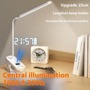 โคมไฟตั้งโต๊ะแบบหนีบ LED ชาร์จไฟได้ 2400mA โคมไฟอ่านหนังสือป้องกันสายตา โคมไฟเรียนรู้ โคมไฟตั้งโต๊ะทันสมัย - Product Image 5