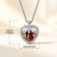 Cadre photo commémoratif pour animaux de compagnie personnalisable, collier en métal en forme de cœur, bijoux photo pour couple