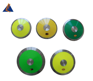 Disco de lanzamiento de atletismo de bajo giro de ABS y nailon con aro de acero, codificado por colores, estándar IAAF, para competición y entrenamiento. - Product Image 1