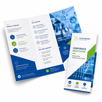 Impression de brochures pliées en trois parties personnalisées, catalogue d'entreprise, dépliant commercial, impression offset CMYK, plastification, carton de qualité supérieure