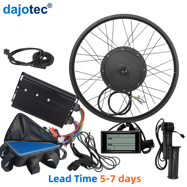 High Quality 1000W-5000W Brushless Hub Motor Ebike Conversion Kit for 26 Wheels with Lithium Battery LCD Display