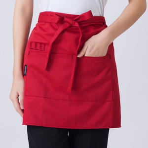 LOGOTIPO personalizado, varios estilos, delantales de media longitud, chalecos cortos de chefs de Hotel para hombres y mujeres, delantal de <span class=keywords><strong>trabajo</strong></span> de <span class=keywords><strong>camarero</strong></span> de restaurante de comida rápida - Product Image 5