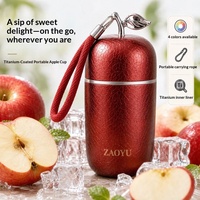 Gobelet isotherme en titane avec revêtement Apple, design élégant, mini, portable, petite capacité, gobelet de poche pour femmes et étudiantes