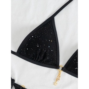 Nuevo traje de baño de estilo europeo y americano, negro, con tirantes ajustables en la espalda, bikini sexy y de gran venta, adelgazante - Product Image 5