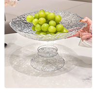 Bol à fruits égouttoir en plastique Transparent Table bonbons clair fruits assiette de service gâteau Dessert présentoir pied support plateau