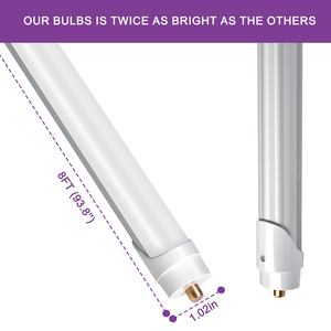 OEM ODM 5000k 6000k Lentille givrée à double rangée Led T8 Tube 72w 9000lm Fa8 Single Pin 8ft Led Bulbs - Product Image 6