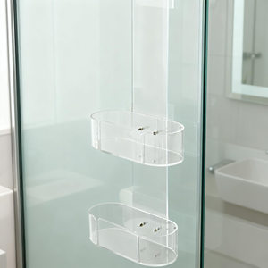 Organizador <span class=keywords><strong>de</strong></span> Ducha Acrílico para Colgar Sobre la Puerta del Baño, <span class=keywords><strong>Estante</strong></span> <span class=keywords><strong>de</strong></span> Almacenamiento <span class=keywords><strong>con</strong></span> Ganchos - Product Image 2