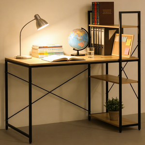 <span class=keywords><strong>Bureau</strong></span> Modulaire Moderne Ergonomique en <span class=keywords><strong>Bois</strong></span> pour <span class=keywords><strong>Bureau</strong></span> avec Étagère d'Ordinateur Extensible et Meuble Présentoir à Livres Style Panneau - Product Image 2