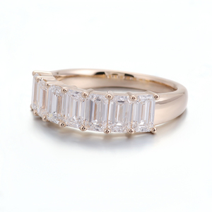 Anillo de Diamante Cultivado en Laboratorio, Oro Amarillo de 14K, Esmeralda Rectangular, Joyería Fina Personalizable, Regalos de Boda, Uso Diario, Regalos de Aniversario - Product Image 3