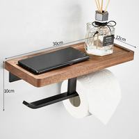 Étagère murale moderne réglable en acier inoxydable nickelé pour salle de bain, support de téléphone, porte-rouleau de papier toilette et porte-serviettes, éco-responsable