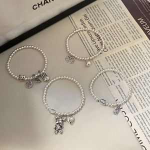 Bracelet en argent Sterling S925 pour femmes, bijoux à breloques en forme de cœur, cadeau, accessoire de mode - Product Image 1
