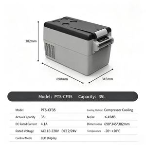PTS-CF35. Réfrigérateur pour camion, voiture et usage domestique. Produit nouvellement amélioré. Fonctionne sur piles, portable. Peut sortir de la réseau électrique 35L - Product Image 1