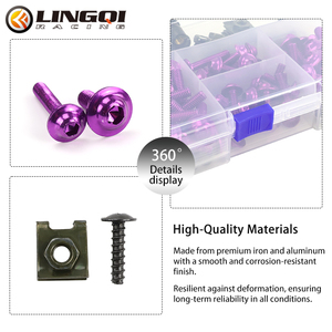 LINGQI RACING Kit de boulons de <span class=keywords><strong>carrosserie</strong></span> de carénage de moto Kit de fixation de vis de pare-brise <span class=keywords><strong>pour</strong></span> motos universelles - Product Image 5