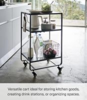 Chariot de rangement à 3 niveaux en métal robuste avec roulettes pour la cuisine et la salle de bain