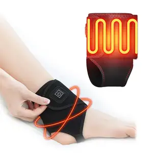 Tornozelo aquecido elétrico envoltório com 3 configurações de temperatura para tornozelo tornozelo, tendonite aquiles, alívio da dor