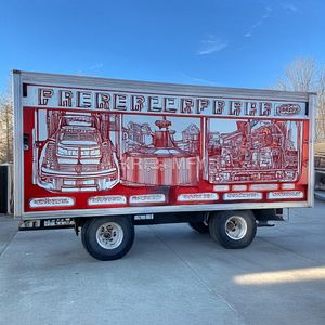 Camión de Comida Móvil Vintage 2025 en Venta, Remolques de Comida para Hot Dogs y Barbacoa con Diseño de Frutas y Flores - Product Image 4